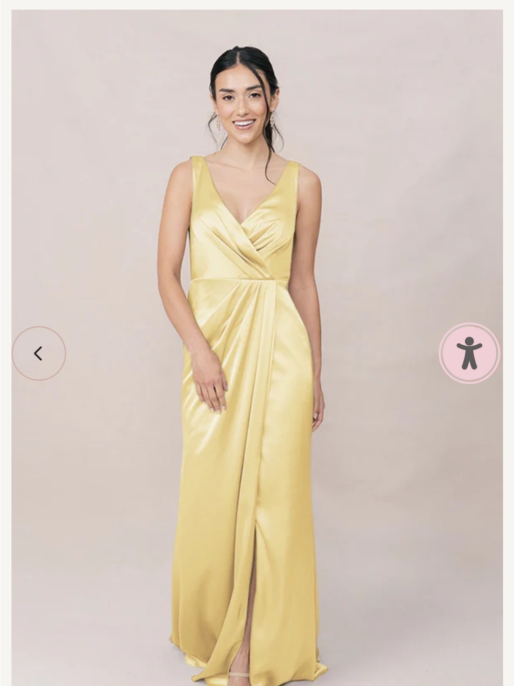 Revelry Blair Satin Dress Yellow